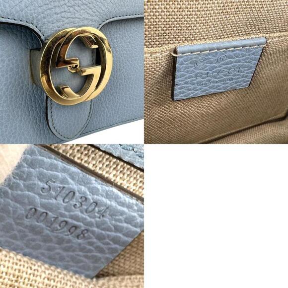 GUCCI Authentic Blue Leather Shoulder Bag - Picture 5 of 5